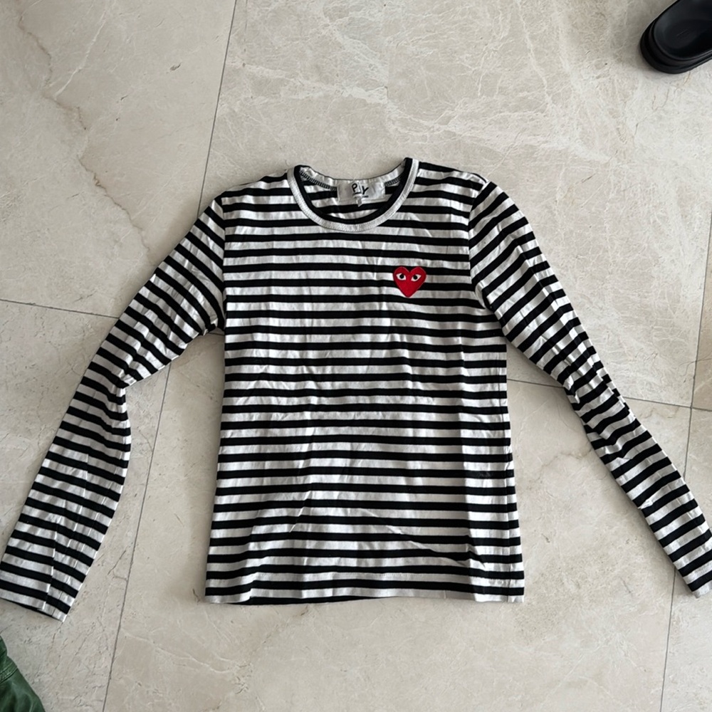 Play by Commes de Garçons stripe tee with heart
